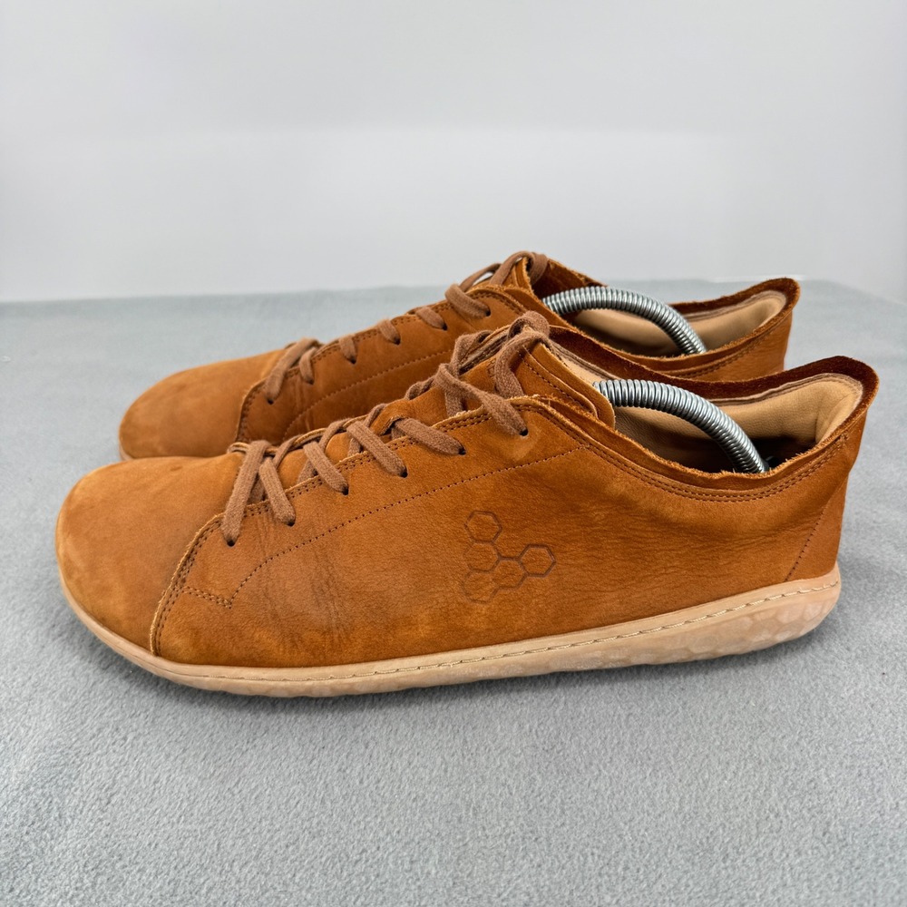 Vivobarefoot Geo Court III Mens EU 44 Brown Suede Leather Barefoot Shoes